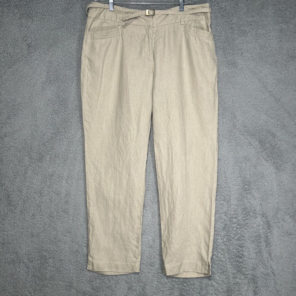 Rafaella Women’s 12 100% Linen Khaki Ankle Pants